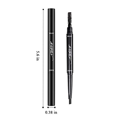 Beard Pencil Filler for Men - Water Resistance, Sweat Proof, Long Lasting & Natural Finish barber Pencil, Mustache Repair Shape, Two Pencil Replacement Tip(BLACK)