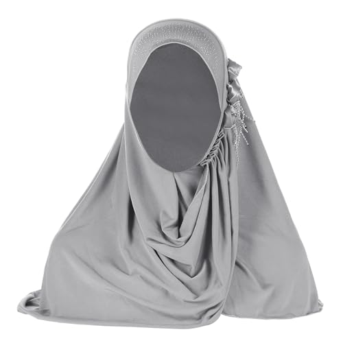 Women Chic Shiny Muslim Hijab Soft Breathable Turban Long Scarf Anti-UV Arabian Islamic Ramadan Headscarf Eid Headwrap Hair Loss Caps Beanie Headwear