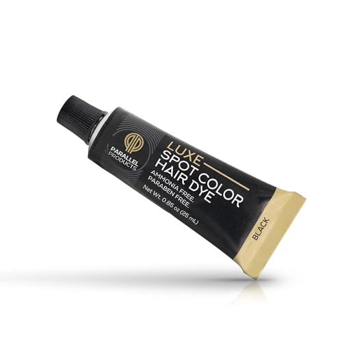 Parallel Products - Luxe Color (Black) - Cream Hair Dye - 25mL - Tint for Professional Spot Coloring - Covers Grey Hair - Root Touch-Up
