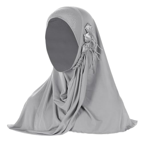 Women Chic Shiny Muslim Hijab Soft Breathable Turban Long Scarf Anti-UV Arabian Islamic Ramadan Headscarf Eid Headwrap Hair Loss Caps Beanie Headwear