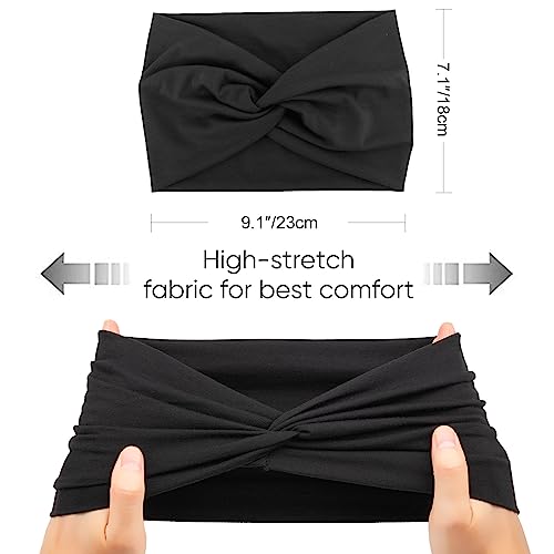 AQOKKA 8 Pack Wide Headbands for Women Knotted Head Bands for Women's Hair Non Slip Boho Head Wraps Hair Accessories for Women