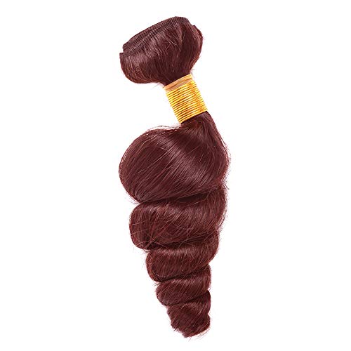 99J Burgundy Loose Deep Wave Human Hair Wefts 3 Bundles With 4x4 Lace Closure Brazilian Hair Extentions Red Wine Color Free Part 4x4 Hand tied Lace Closure (10"12"14"+10"closure, Burgundy/99J)