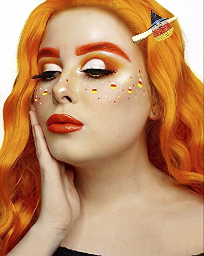 4PCS Halloween Hair Clips for Women Cute Pumpkin BOO Candy Corn Duckbill Hairpins Horror Spooky Ghost Witch Hat Pot Alligator Metal Clips Halloween Costume Party Hair Accessory