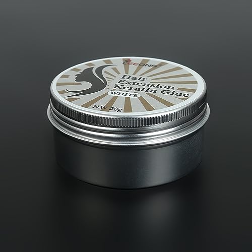 20g Hair Extensions Keratin Glue Powder for Hot Fusion, U-Tip, I-Tip, Keratip, Shrinkies Extensions Tool for Re-Tipping Hair Extensions (White, 20 Grams)
