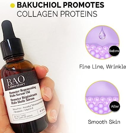 BAO Demeter Regenerating Halo Serum Oil | Bisabolol, Vitamin E, Bakuchiol & Squalane | Facial Serum for Wrinkles, Acne, Dryness & Finelines | Face Serum For All Skin Types (30 ML)