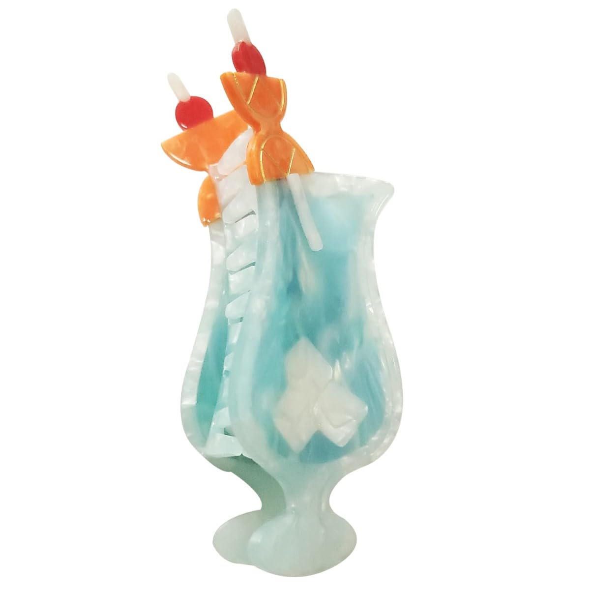 Blue Lagoon Hair Clip,Acetate Hair Clip,Small Claw Clip for Women, 1 Count (Pack of 1)