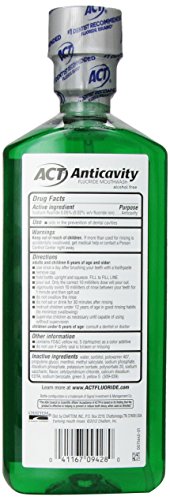ACT Alcohol Free Anticavity Fluoride Rinse-Cinnamon, 18 Fl Oz (Pack of 2)