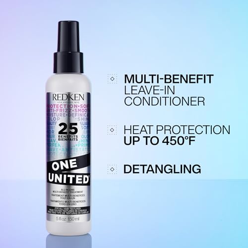 Redken One United All-In-One Leave In Conditioner | Multi-Benefit Treatment | Heat Protectant Spray for Hair | All Hair Types | Paraben Free