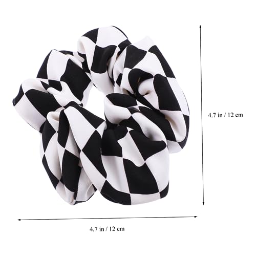 Beaupretty 4 Pcs Checkered Hair Rope Girls Hair Accessories Black White Hair Rope Hair Rope for Women Female Hair Ties Scrunchy Hair Ties Cable Tie Lattice Miss Chiffon