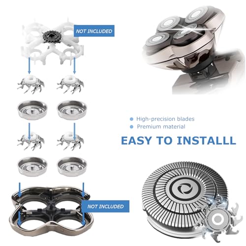 4 Pack Shaver Replacement Blades for Skull Pitbull Gold PRO Shaver Replacement Blade,Replacement Heads for Pitbull Platinum Pro Shaver and for Palm Electric Razors (1Set(4blades).