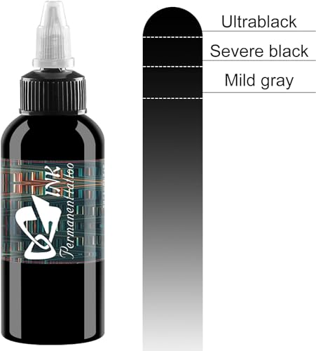 BAODELI Tattoo Ink Black Lining Black, Standard Tattoo Pigment Super Black Color Evenly Vibrant and Bright (2oz)