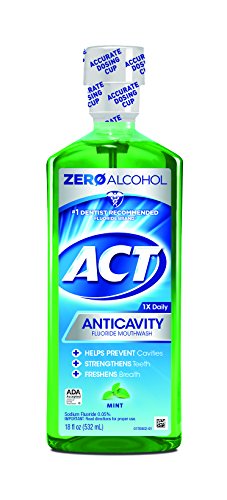 ACT Alcohol Free Anticavity Fluoride Rinse-Cinnamon, 18 Fl Oz (Pack of 2)