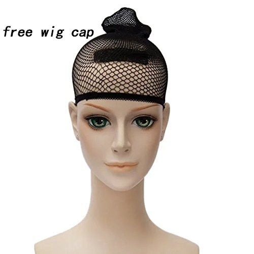 Aicos Red Curly Cosplay Wig Short Beehive Red Curly Anime Costumes Wigs for Women Halloween Cosplay Anime Party Use+Free Wig Cap