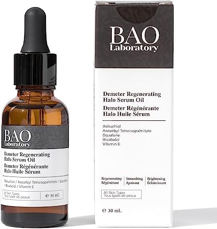 BAO Demeter Regenerating Halo Serum Oil | Bisabolol, Vitamin E, Bakuchiol & Squalane | Facial Serum for Wrinkles, Acne, Dryness & Finelines | Face Serum For All Skin Types (30 ML)
