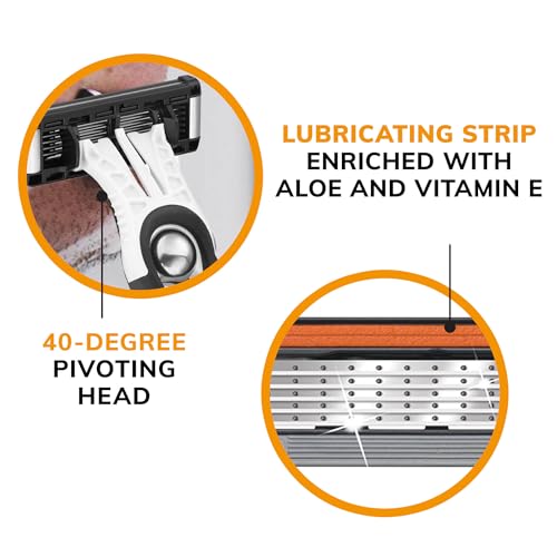 BIC Flex 5 Titanium 5-Blade Disposable Razor for Men, Sensitive Skin Razor For a Smooth, Comfortable and Close Shave, 4 Piece Razor Set