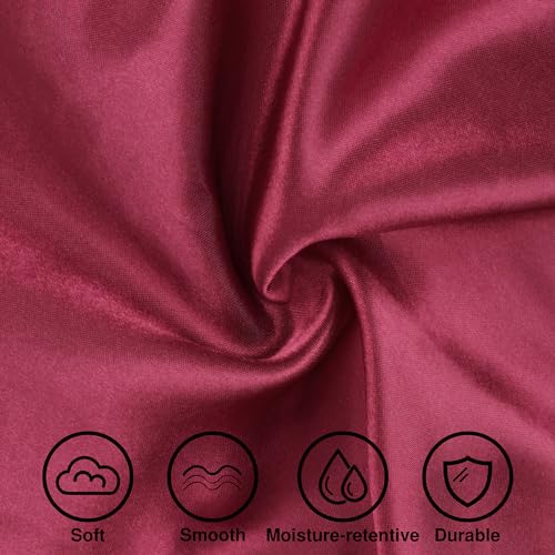 Silk Bonnet Satin Hair Bonnet for Sleeping Women Men Night Cap Sleep Bonnet Hat Hair Cap 3 Pack with Wide Band for Curly Hair(Black+Burgundy+Beige)