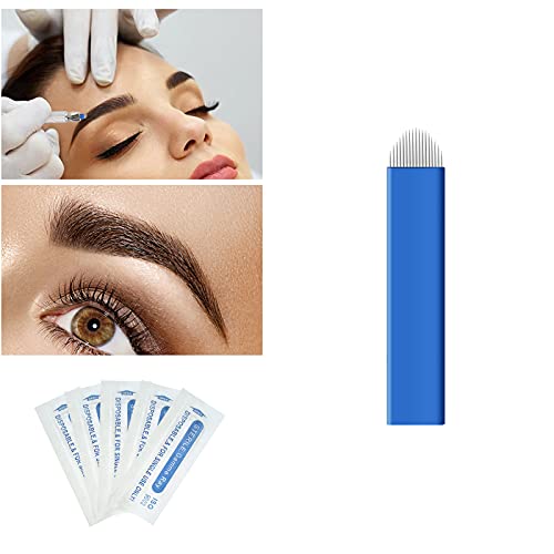 Pinkiou 12 Pin Eyebrow Tattoo Needles Microblading Needles For Microblading Pens (Pack of 50)