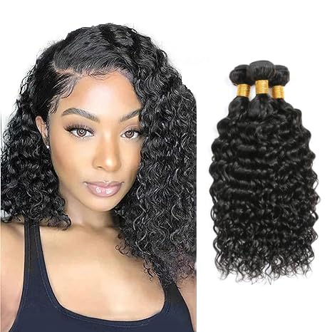#1B Kinky Curly Human Hair Bundles Natural Black Human Hair Bundles Curly Human Hair 3 Bundles 12 14 16 inch Brazilian Remy Hair Extensions