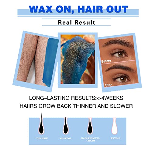 Auperwel Wax Beads for Hair Removal, 1.1LB Painless Salon Hard Wax Beans for Bikini, Eyebrow Facial, At Home Pearl Waxing Beads for Sensitive Skin with 20 Spatulas for Women Men(Rose)