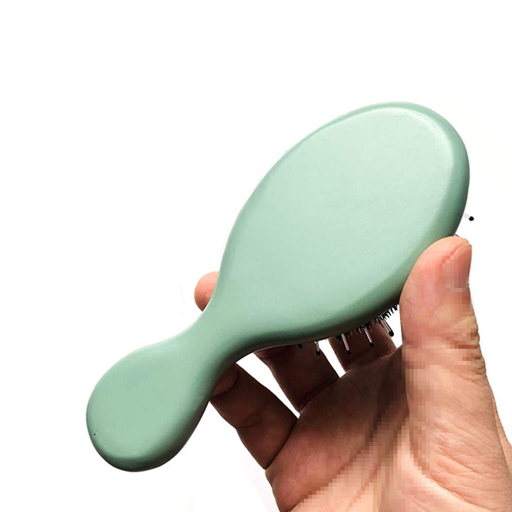 Boar Bristle Hair Brush - Sinide Mini Natural Beech Wood Handle Cushion Massage Detangling Hair Brush for Women Men Long Thick Fine Curly Wavy Dry or Wet Hair, Brush for Pocket/Travel