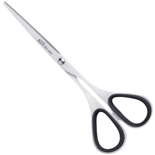 ALLEX Little Skinny Scissors for Office 4.7", All Purpose Slim & Thin Low Profile Scissors, Made in JAPAN, All Metal Sharp Japanese Stainless Steel Blade with Non-Slip Soft Ring, Black