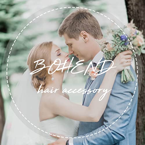 Bohend Rhinestone Hair Comb Crystal Hairpieces Bridal Hair Accessories for Women and Girls (A-Blue)