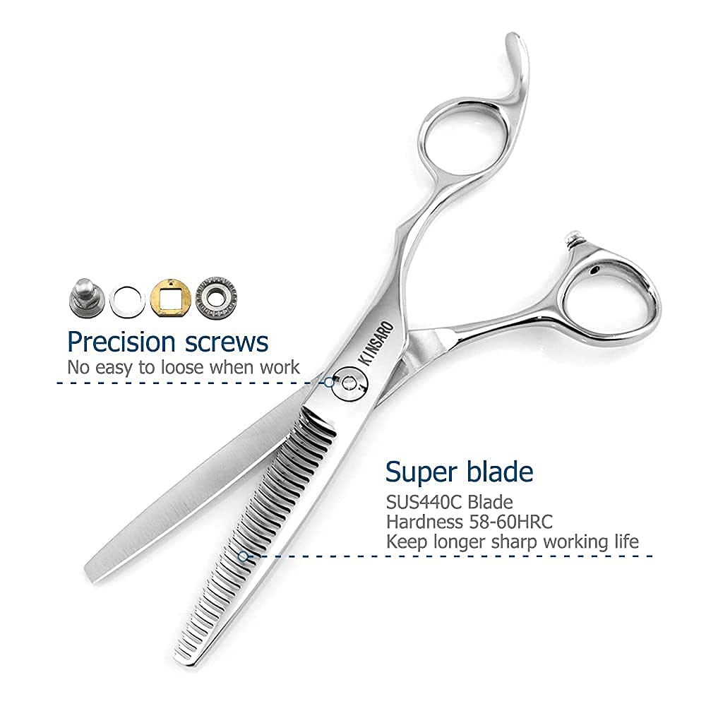 Barber Scissors Set 6 Inch Hair Scissors Set Hair Shears Professional Haircut Scissors Hairdresser Scissors Thinning Shears 440C Kinsaro