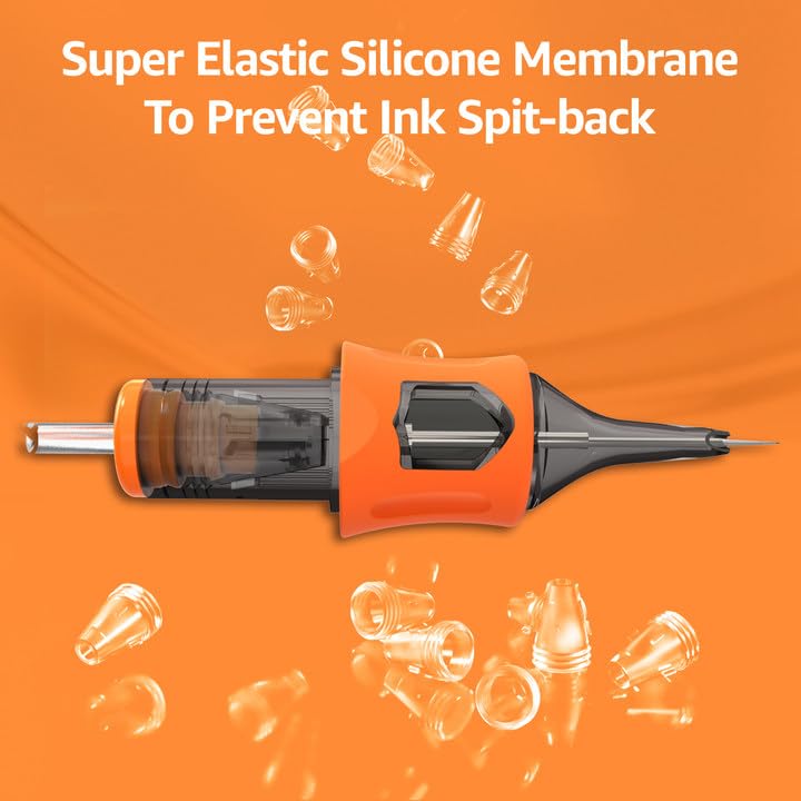 YABA 20Pcs Disposable Magnum Tattoo Cartridges Needles Bugpin for Tattoo Gun,Standard Membrane Tattoo Cartridges Needles for Tattoo Artists (1207RL)