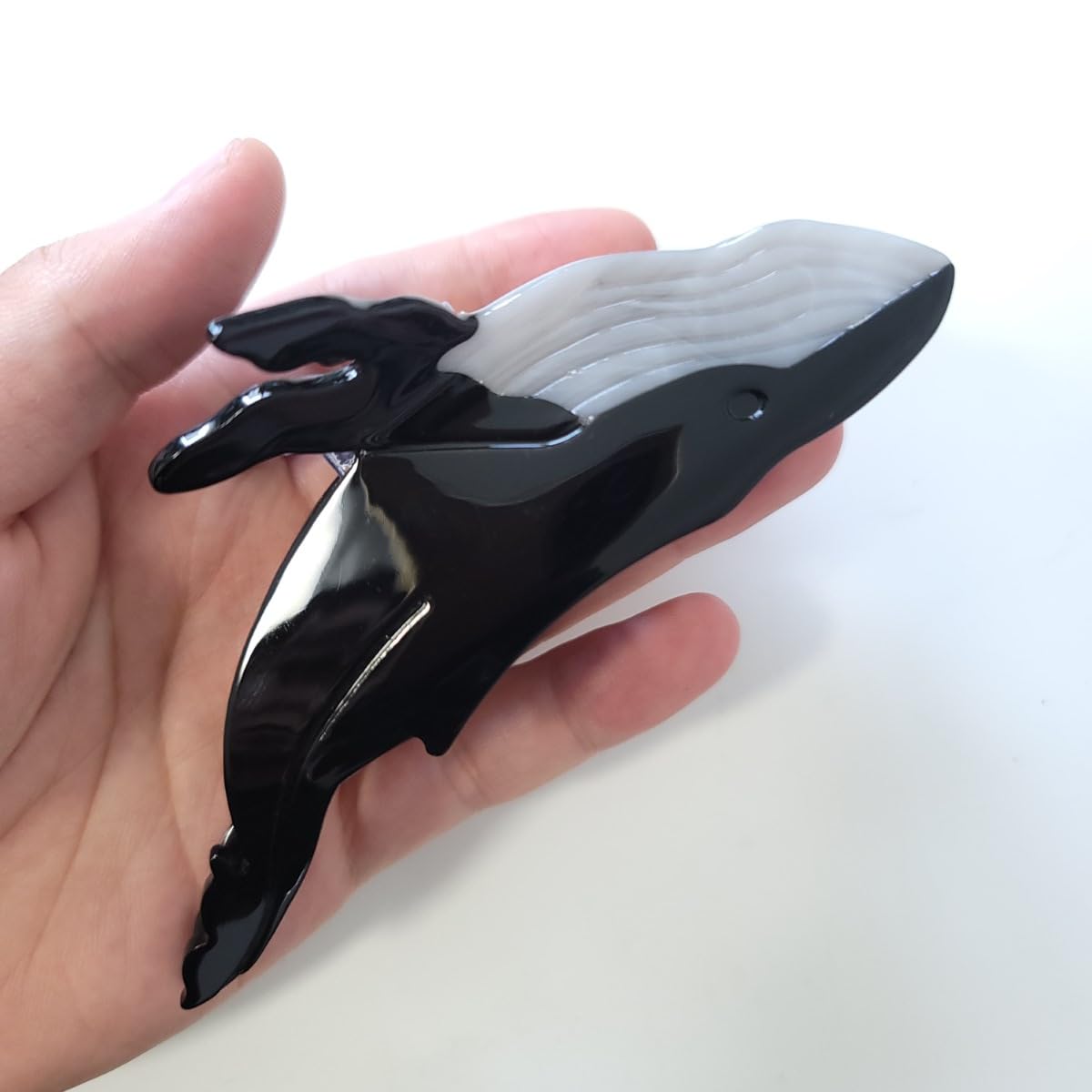 Whale Hair Clip,Cellulose Acetate Hair Clips,Big Claw Clips for Women,Hair Accessories,Black