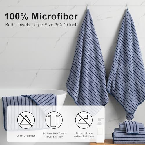 4 Pcs Ultra Soft Washcloths, 13x13 Inches Microfiber Face Towel 600 GSM Quick Dry Highly Absorbent, Super Soft for Body Face Bathroom Hotel & Spa (Set of 4,Navy Blue)