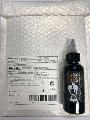 BAODELI Tattoo Ink Black Lining Black, Standard Tattoo Pigment Super Black Color Evenly Vibrant and Bright (2oz)