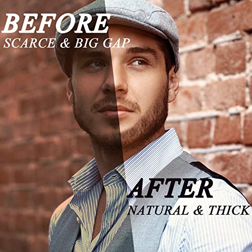 Beard Pencil Filler for Men - Water Resistance, Sweat Proof, Long Lasting & Natural Finish barber Pencil, Mustache Repair Shape, Two Pencil Replacement Tip(BLACK)