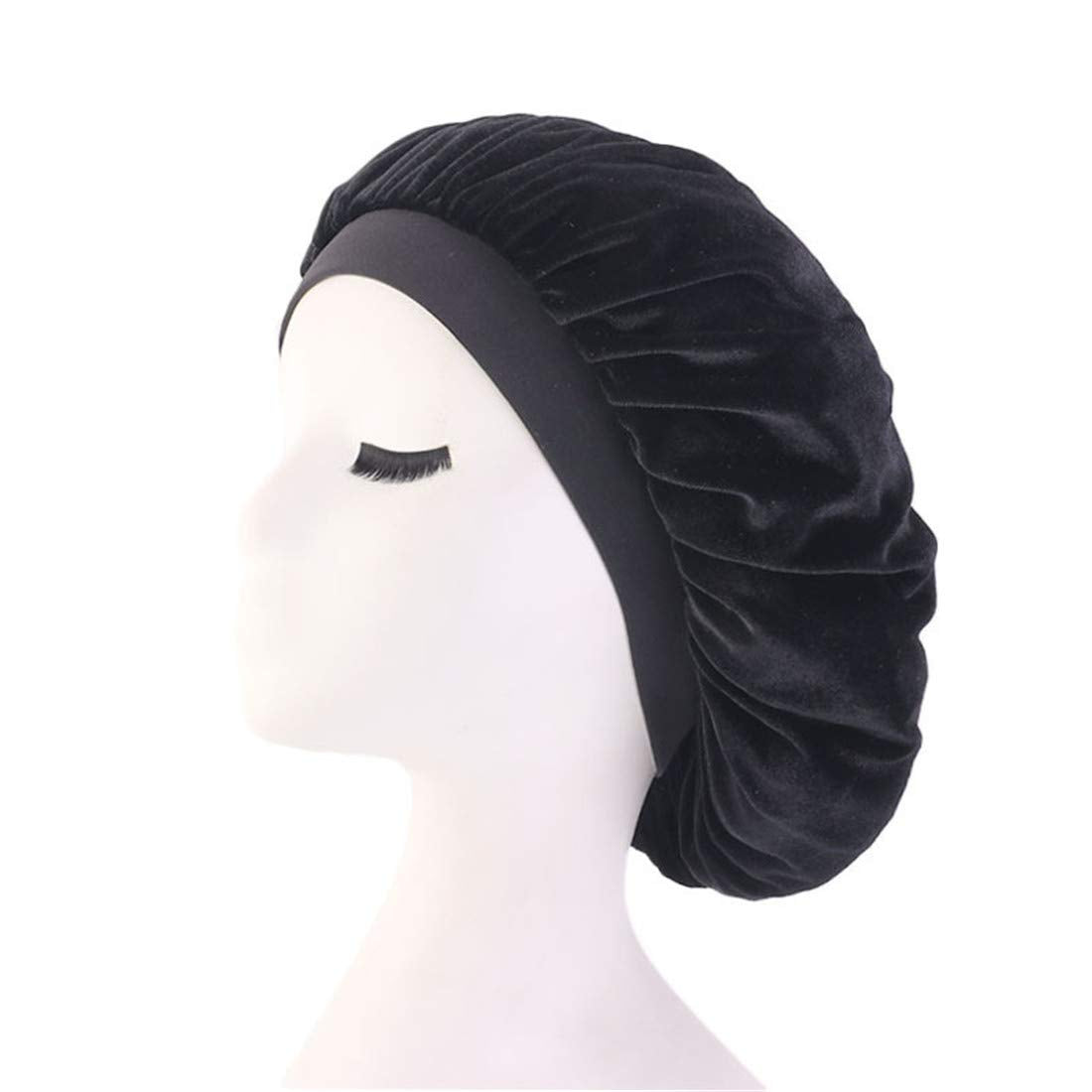 Qianmome Women Chemo Beauty Salon Night Sleep Cap Head Cover Velvet Bonnet Hat durag Sleeping Caps