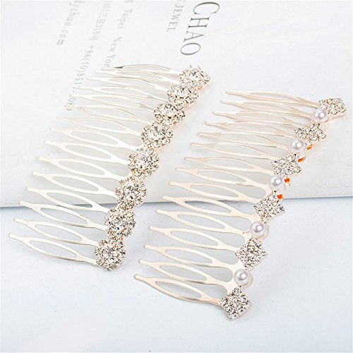 2018-2020 The most popular fashion Bridal hair accessories rhinestone pearl alloy hair comb wedding hairpin (01)