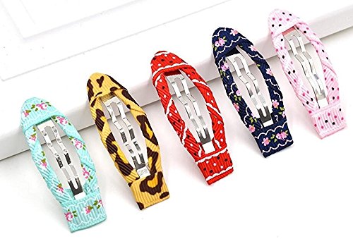 20pcs/pack 2 Inch No Slip Snap Hair Clips Ribbon Wrapped Barrettes for Girls Toddlers Kids Women Accessories(20Pcs)