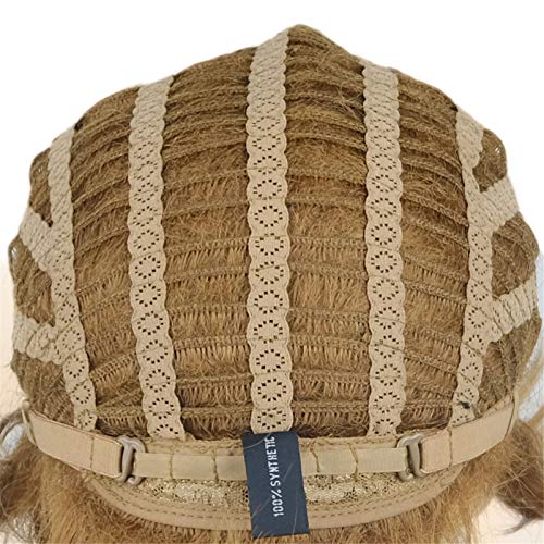 Wiginway Short Straight Full Synthetic Wigs Shaggy Hairstyle Layered Wigs with Bangs Natural Fashion Wigs Blonde