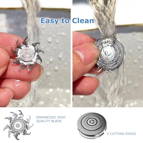 4 Pack Shaver Replacement Blades for Skull Pitbull Gold PRO Shaver Replacement Blade,Replacement Heads for Pitbull Platinum Pro Shaver and for Palm Electric Razors (1Set(4blades).