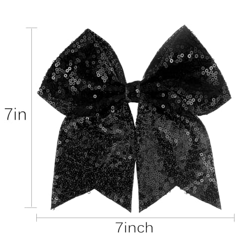 ZOLYCO Large Big 7 Inch Glitter Bow Clip Sequin Bling Party Hair Accessories for Women Teens Girls Kids (1Pcs-Orange2)