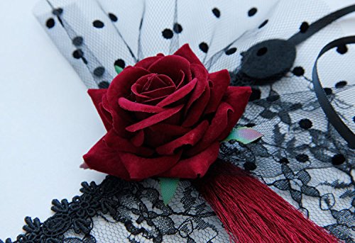 Yoriko 1920s Elastic Headband for Women-Silver Rhinestone Flower Flapper Headpiece Accessories, Great Gatsby Hair Accessories for Women (Black-F)