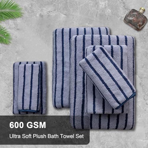 4 Pcs Ultra Soft Washcloths, 13x13 Inches Microfiber Face Towel 600 GSM Quick Dry Highly Absorbent, Super Soft for Body Face Bathroom Hotel & Spa (Set of 4,Navy Blue)