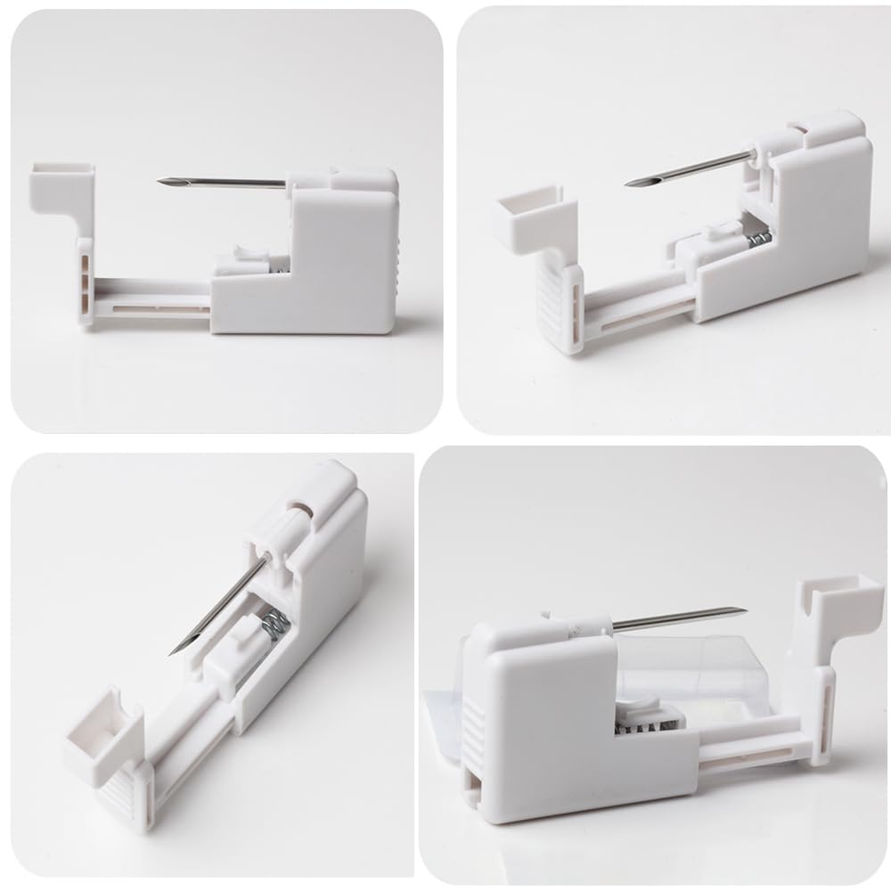 AM RONG MAGIC Self Lip Piercing Gun Kits,Professional Body Piercing Kit for Lip/Navel/Tongue/Ear/Nose/Belly Button, Safe Piercing Gun Kits, Body Piercing Tool Kits (white-lip piercing kit)