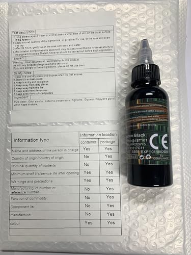 BAODELI Tattoo Ink Black Lining Black, Standard Tattoo Pigment Super Black Color Evenly Vibrant and Bright (2oz)