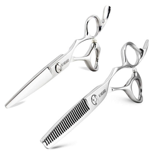 5.5 INCH hair scissors sharp hair shears for hair cutting scissors barber scissors and 5.75 INCH hair thining scissors thinning shears Kinsaro