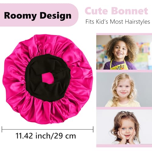 4 Pcs Kids Bonnets for Girls,Silk Bonnet for Kids,Kids Satin Bonnet for Sleeping for Toddler