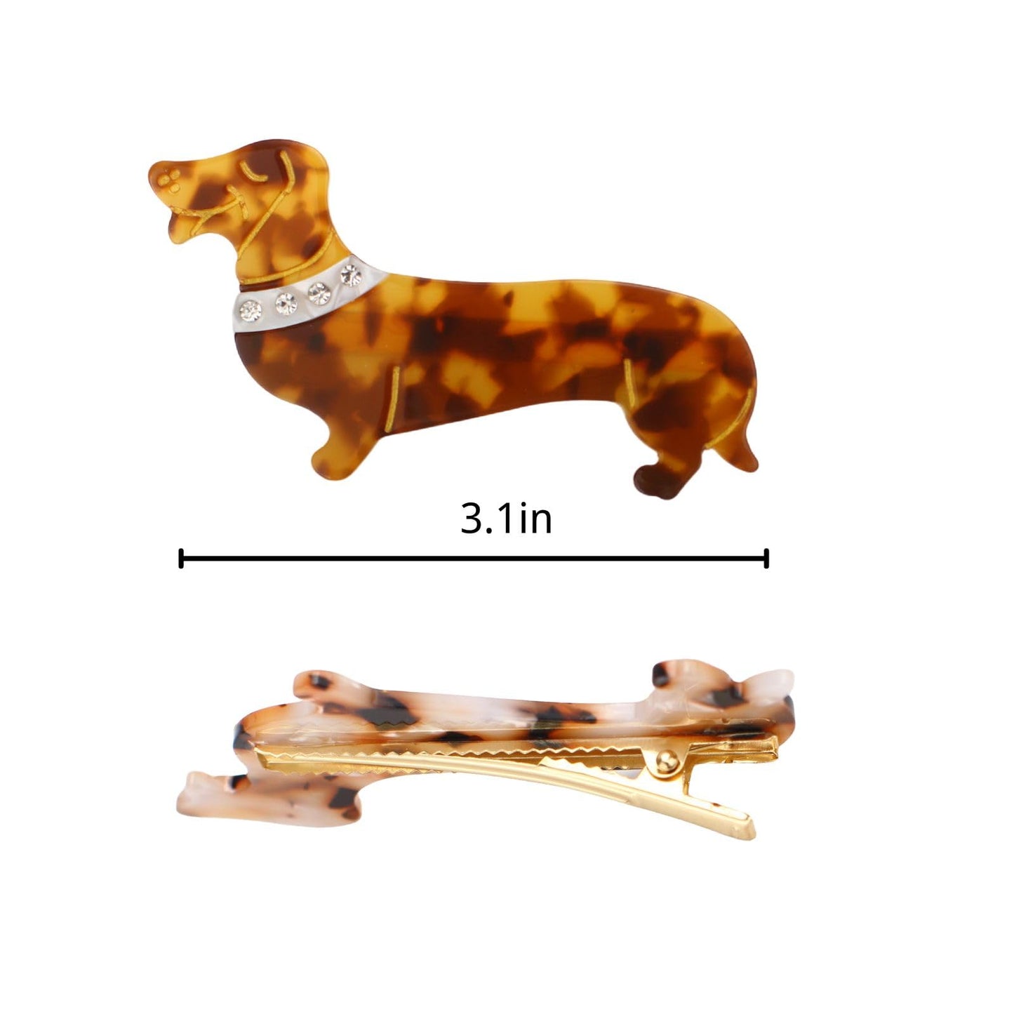 2 Pcs Cute Mini Dachshund Dog Sausage Dog Hair Clips for Women Hair Barrettes
