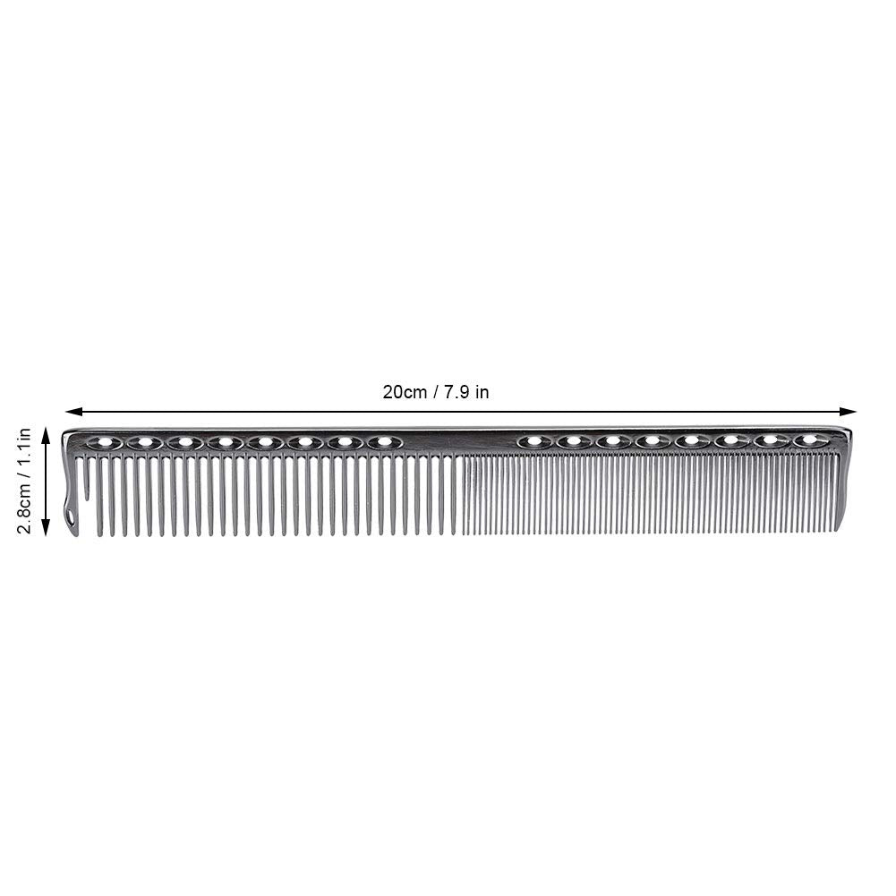 2pcs Metal Barber Combs, Black Professional Stainless Steel Hair Styling Combs Cutting Hair Comb Salon Hairdressing Comb Detangler Comb