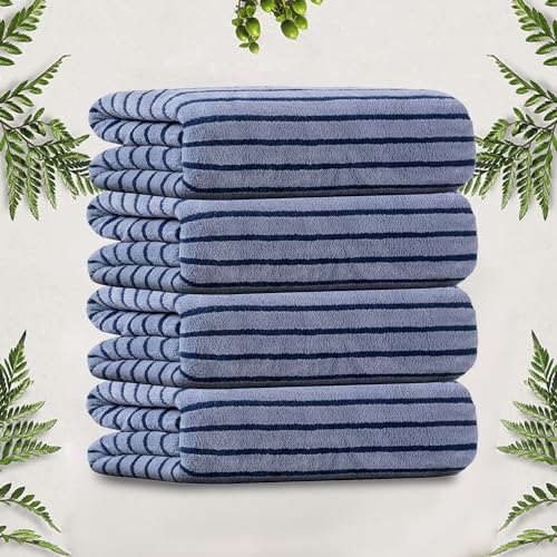 4 Pcs Ultra Soft Washcloths, 13x13 Inches Microfiber Face Towel 600 GSM Quick Dry Highly Absorbent, Super Soft for Body Face Bathroom Hotel & Spa (Set of 4,Navy Blue)