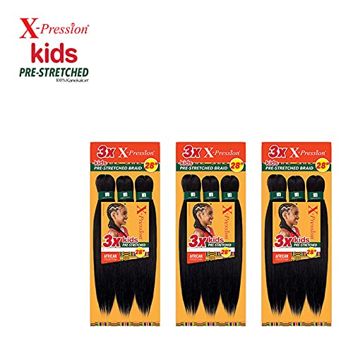 Sensationnel Braiding African Collection 3X X-PRESSION KIDS PRE-STRETCHED BRAID 28″ (3-PACK, 2)