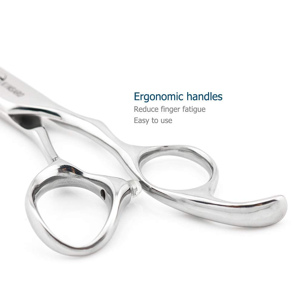 5.5" Barber Scissors Set Hair Scissors Professional Hair Shears Cutting Shears Japan 440C Thinning Shears Convex Blades Kinsaro