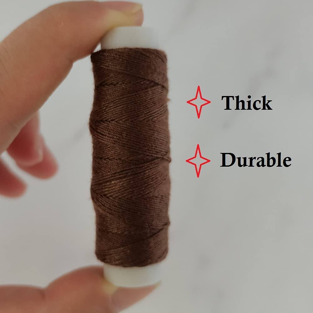 Zeebro 70PCS U-Shape Snap Clips for Hair Extensions 6 Teeth Metal Wig Clips Hair Weave Thread Needle Kit with Curved Needles T Pins Needle Threader Thimble,Dark Brown